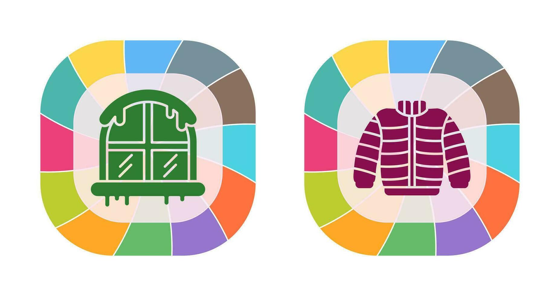 Window and Winter Clothes Icon vector