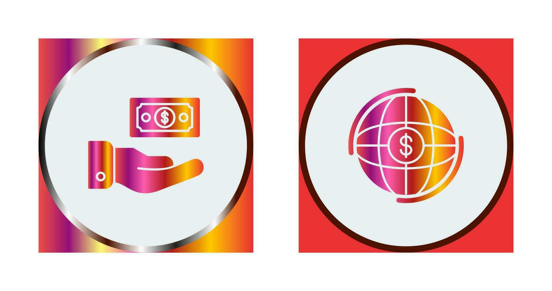Money and Globe Icon vector