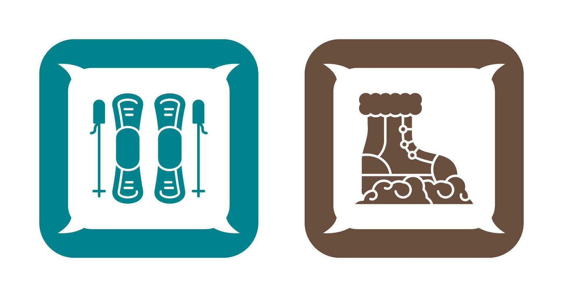 Skills and Snow Boots Icon vector