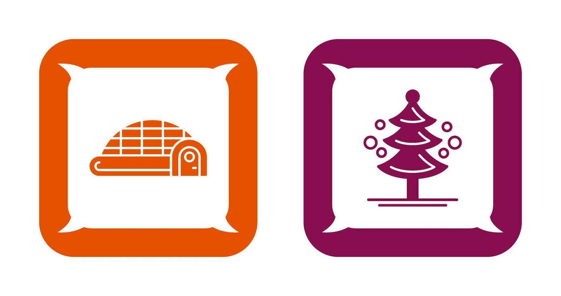 Igloo and Pine Tree Icon vector