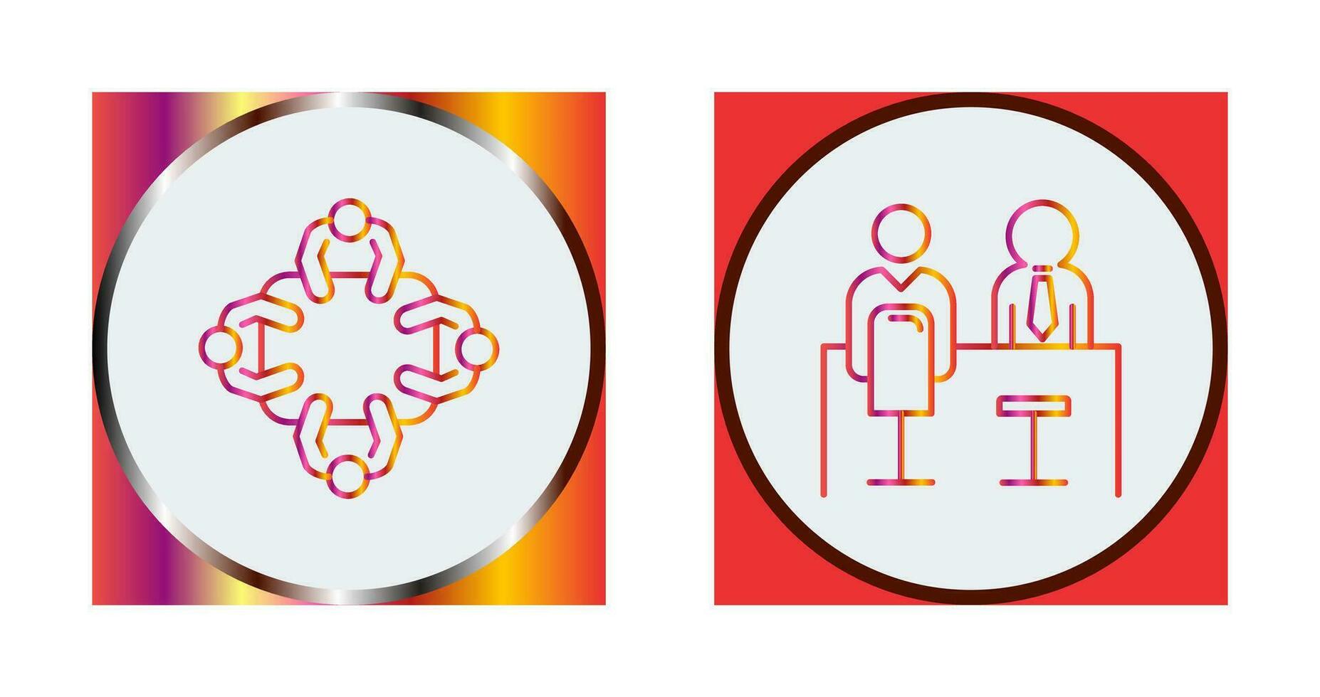 Staff Meeting and Employee Interview Icon vector