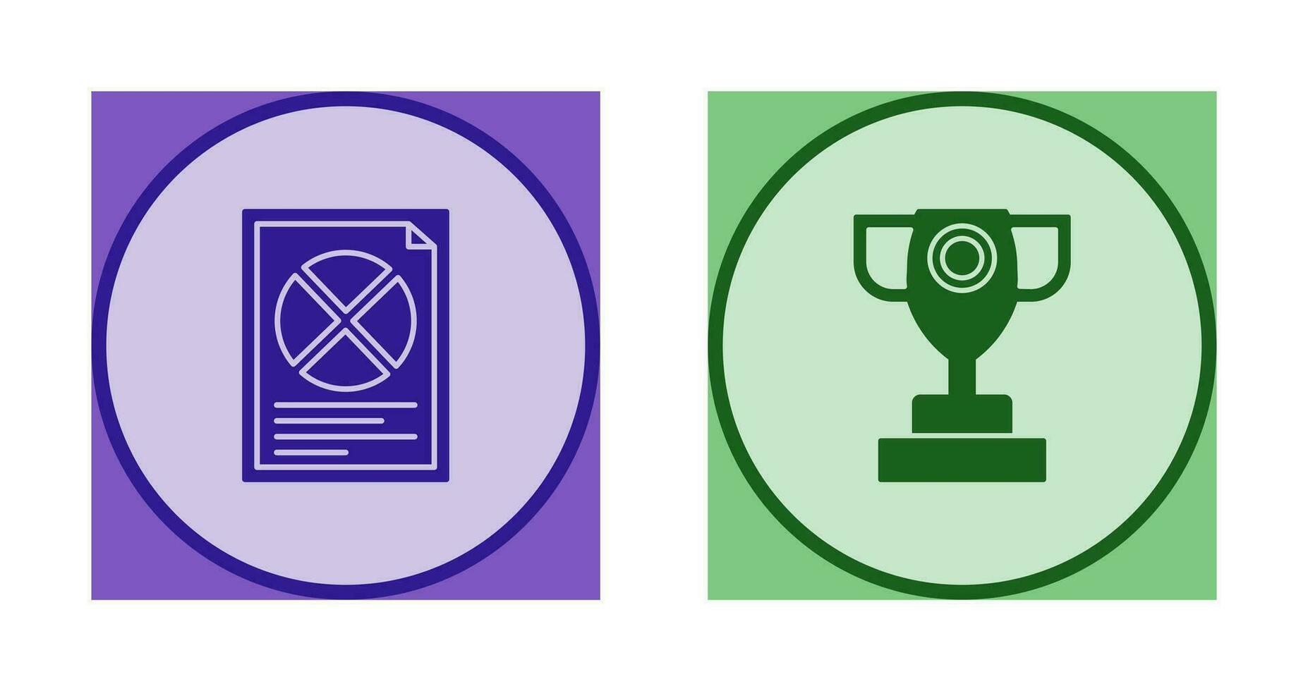 Pie Chart and Trophy Icon vector