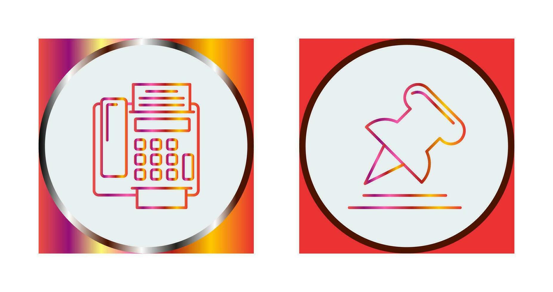 Fax Machine and Pin Icon vector