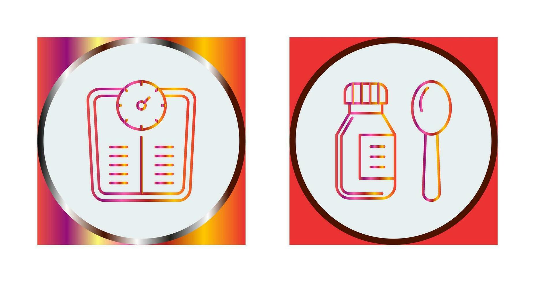 Weight Scale and Syrup Icon vector