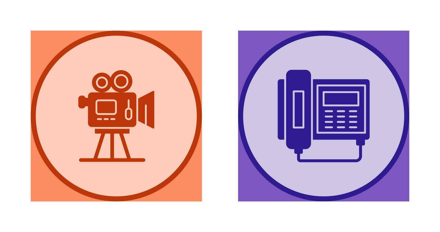 Movie camera and Telephone Icon vector