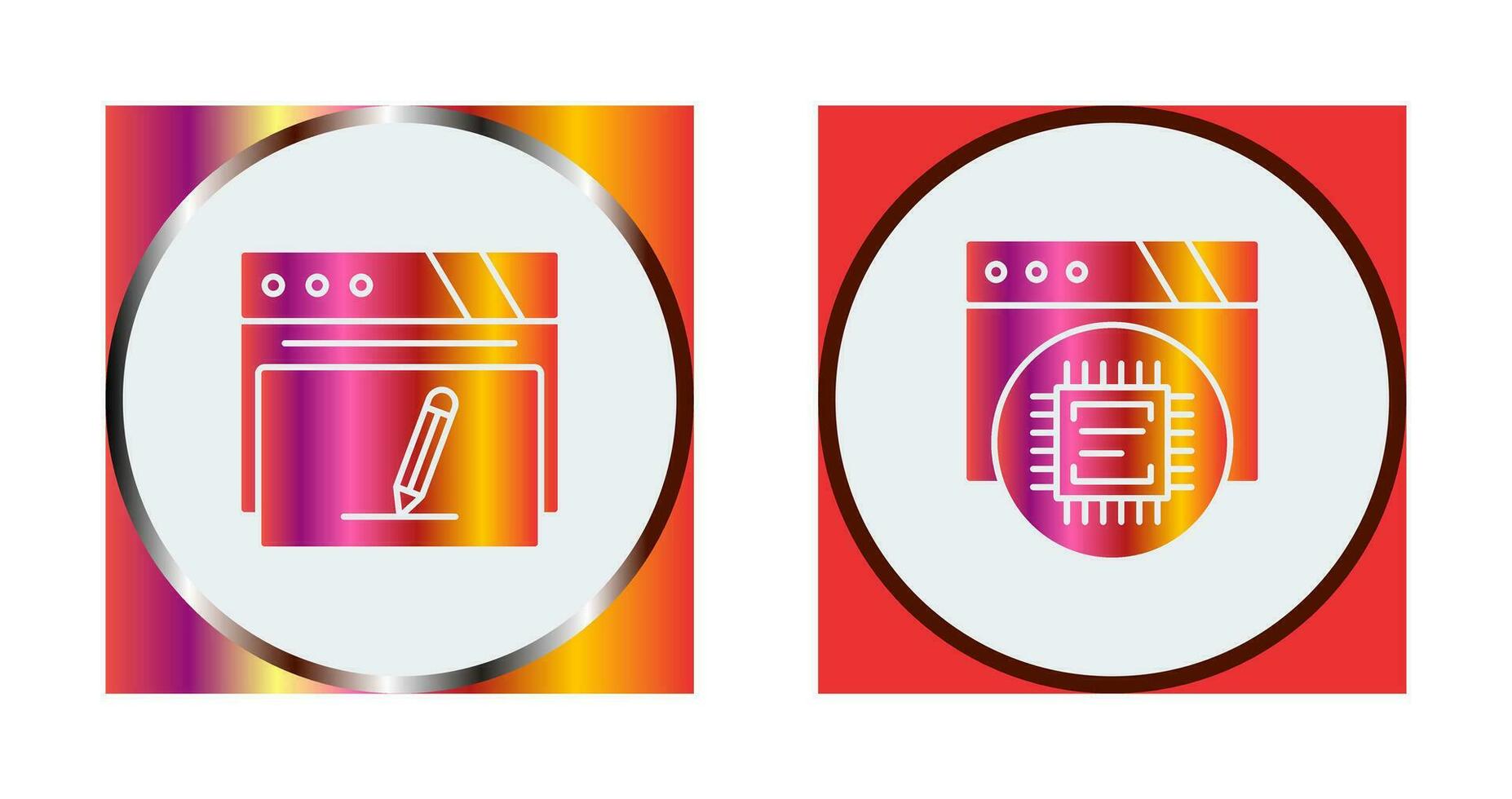 Edit and Cpu Icon Icon vector