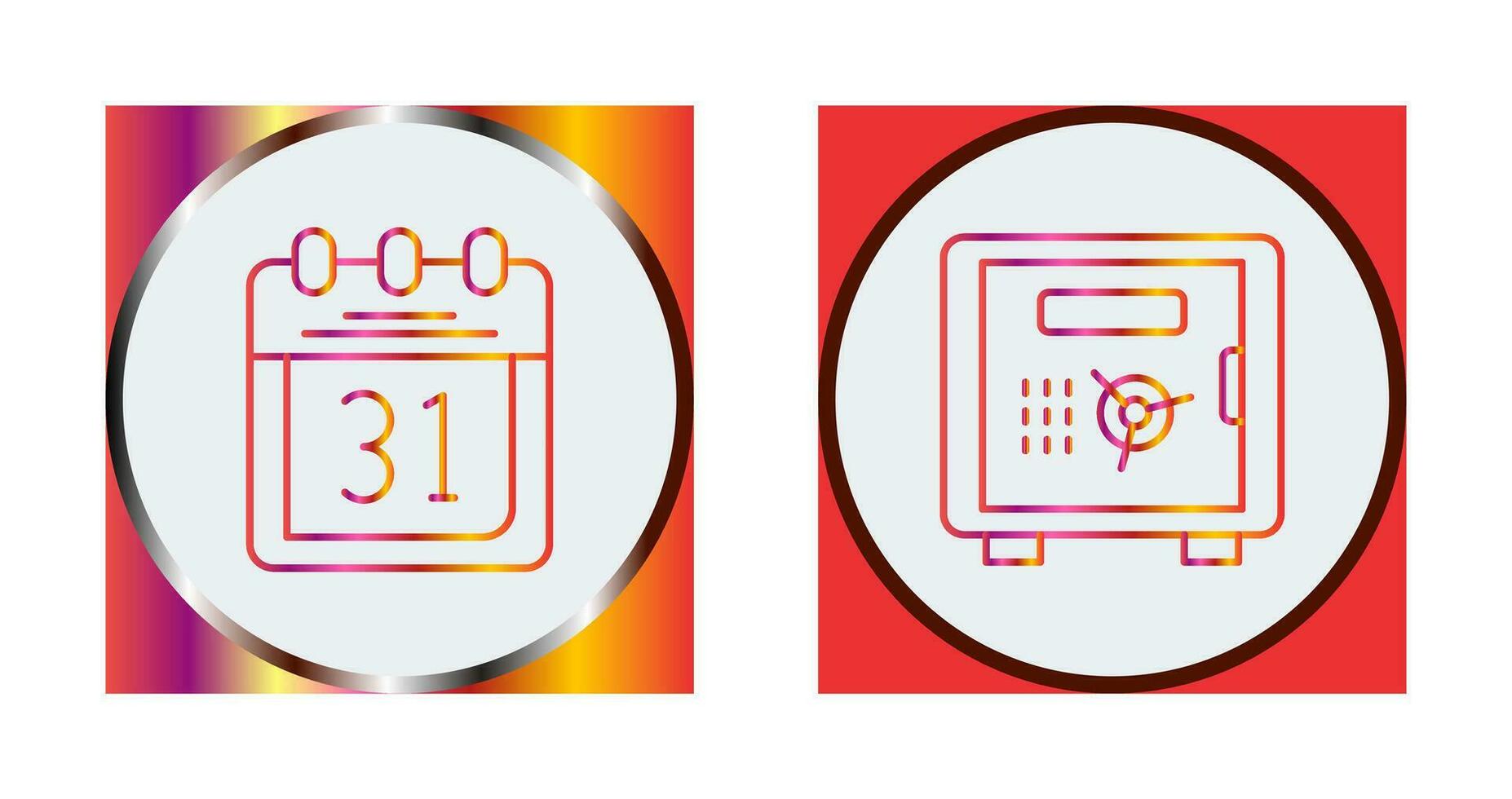 Calendar and Safe Box Icon vector