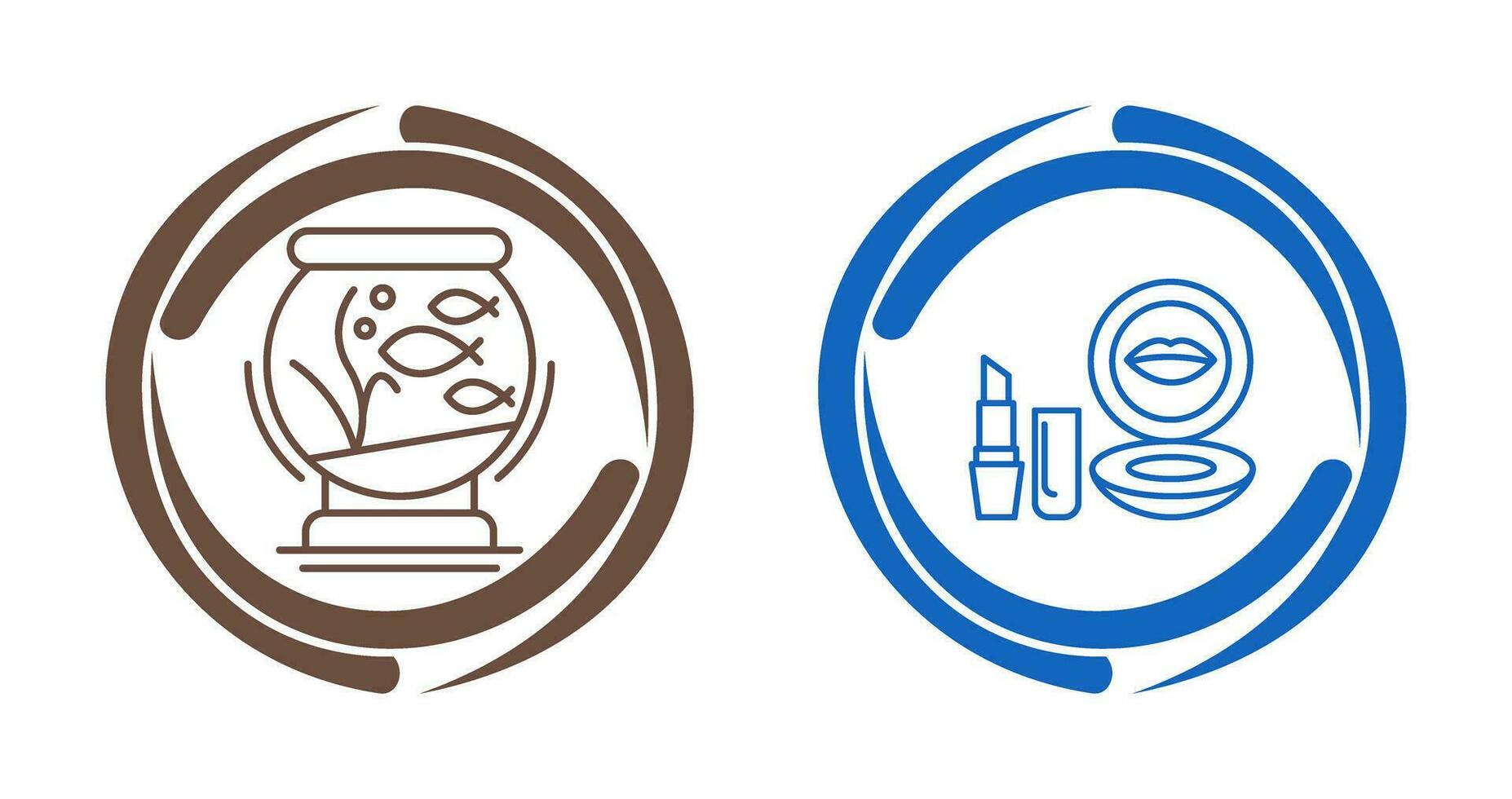 Fishbowl and Makeup Icon vector