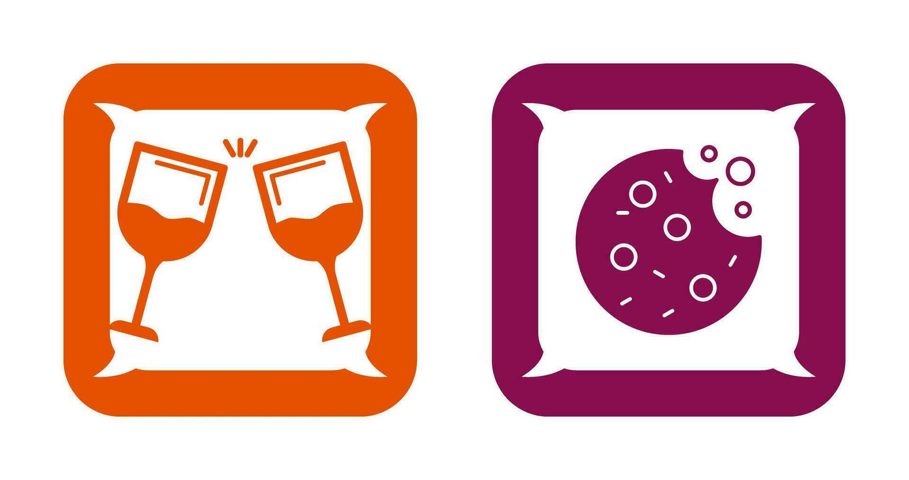 vino y Galleta icono vector