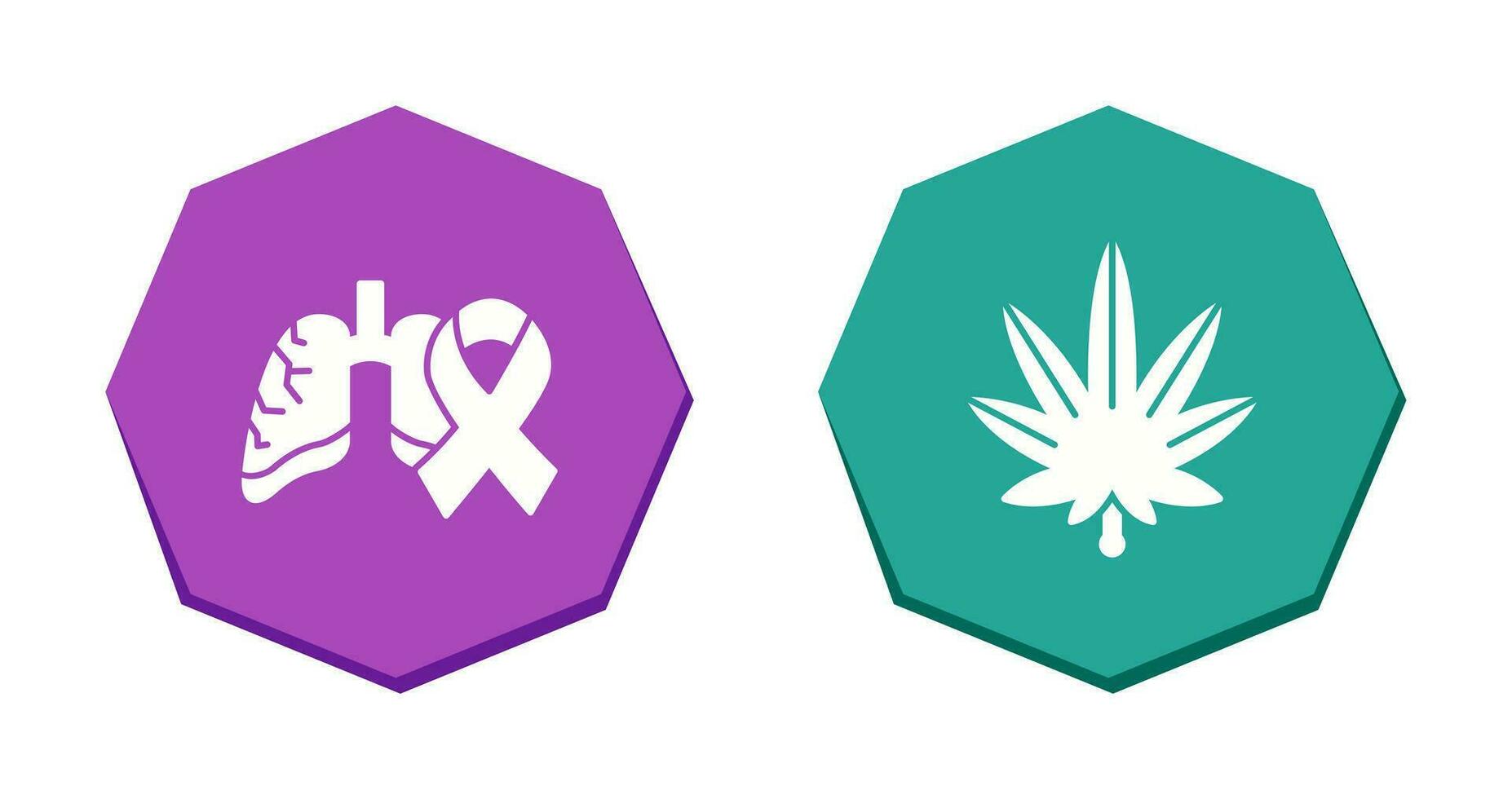 Cancer and Weed Icon vector