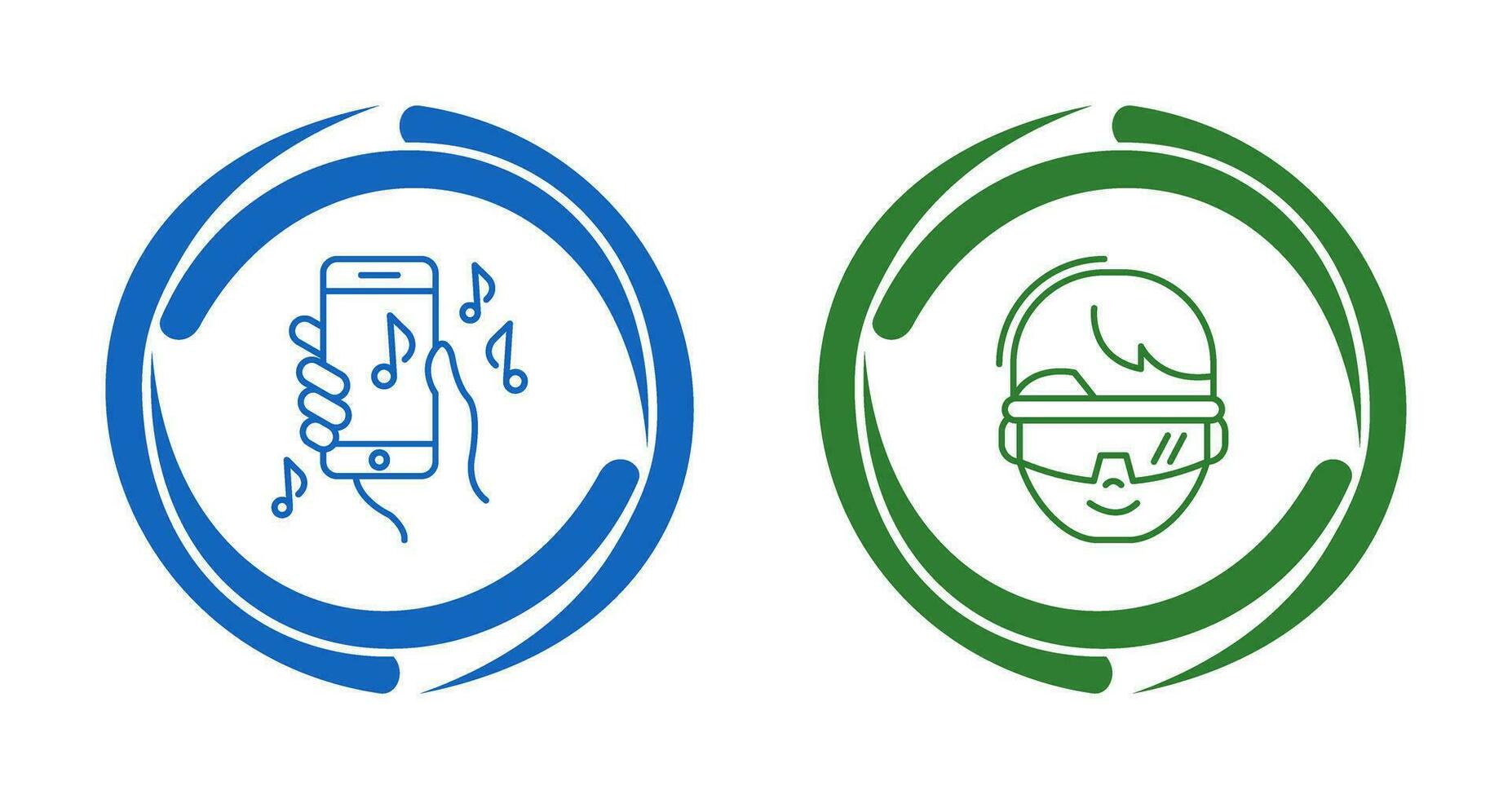 teléfono inteligente y virtual realidad lentes icono vector