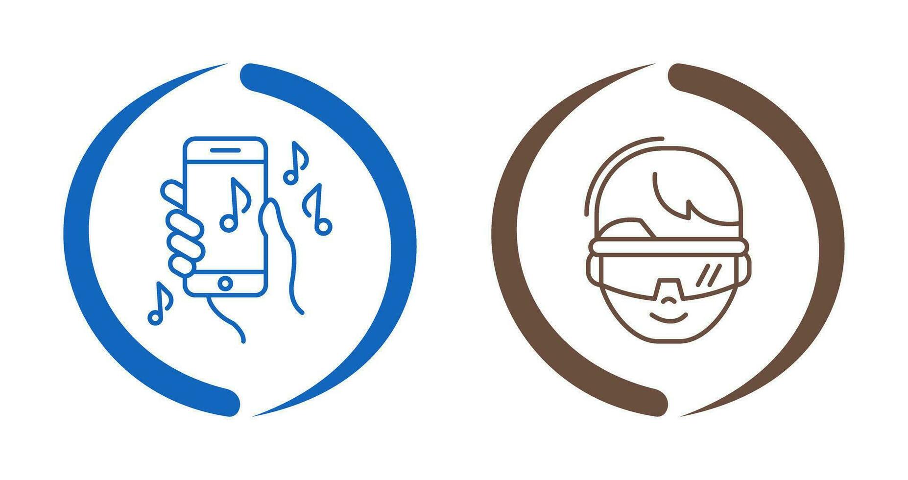 Smartphone and virtual Reality Glasses Icon vector