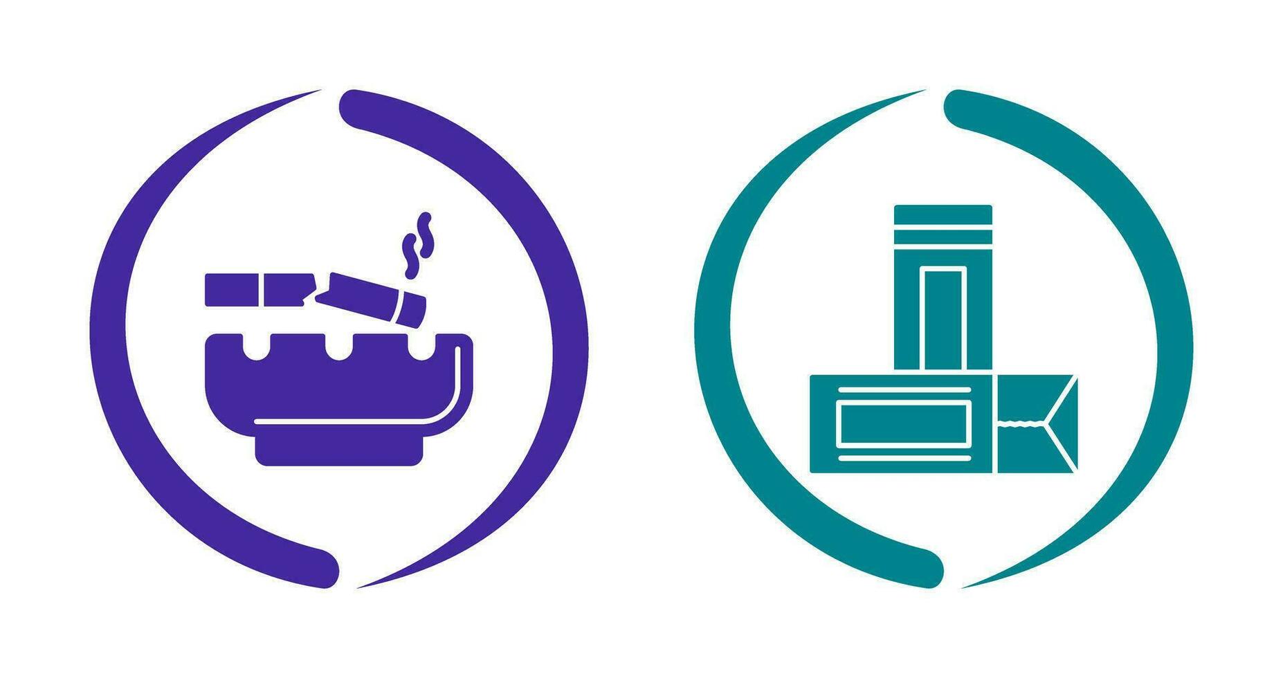 Broken Cigarette and Chewing Gum Icon vector