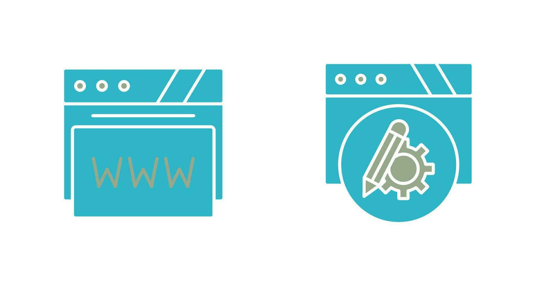 ajuste y web navegador icono vector