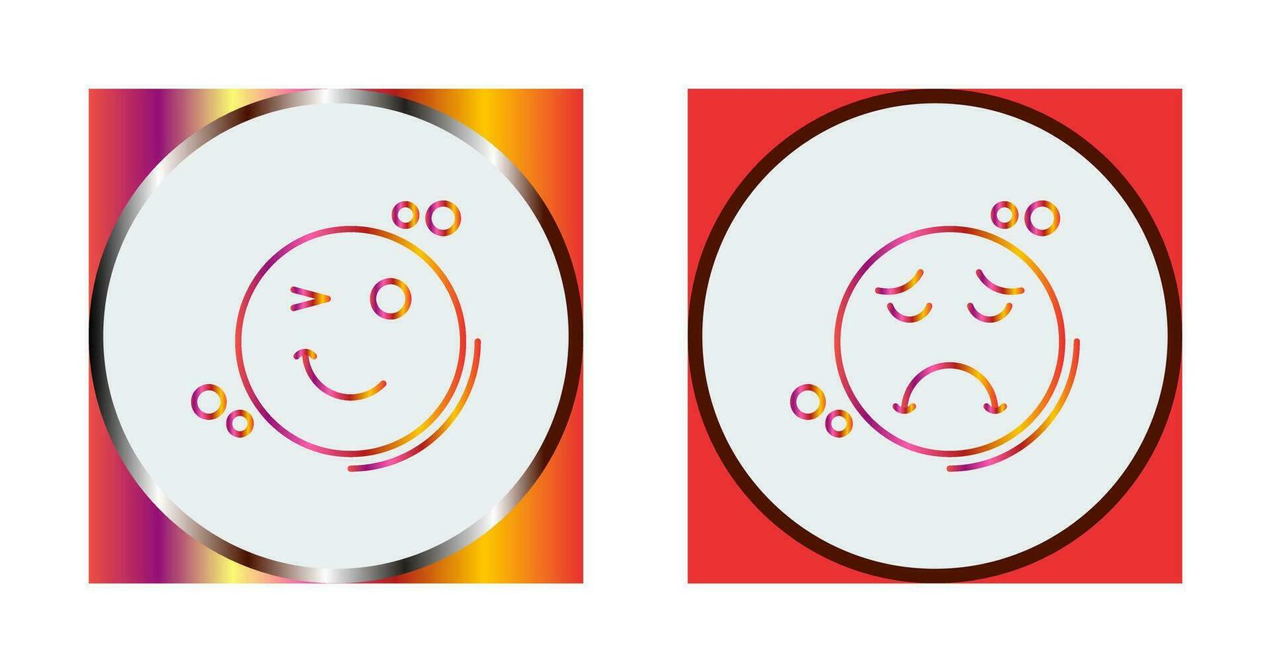 Wink and Sad Icon vector