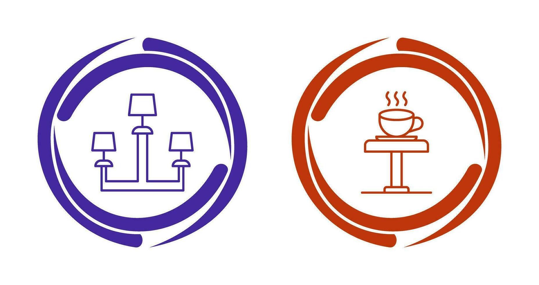 Lamp and Coffee Table Icon vector