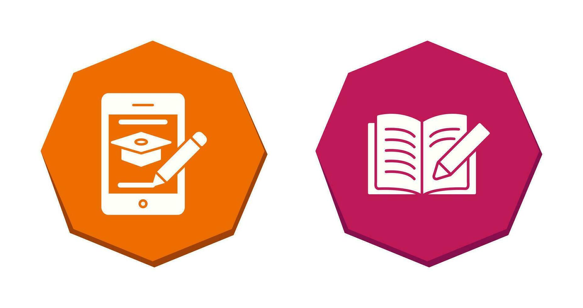 Online Course and Write Icon vector