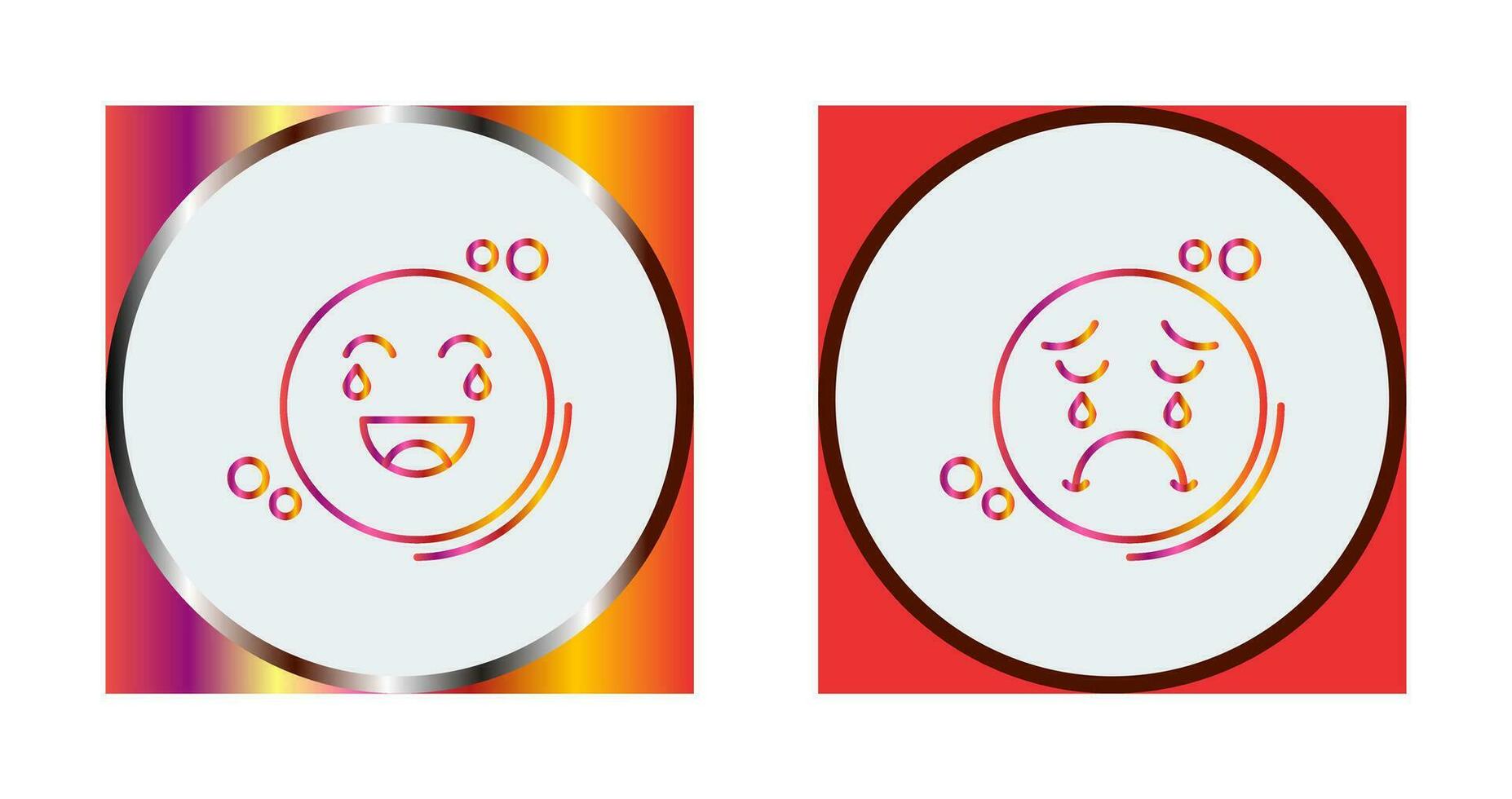 Loughing and Unhappy Icon vector