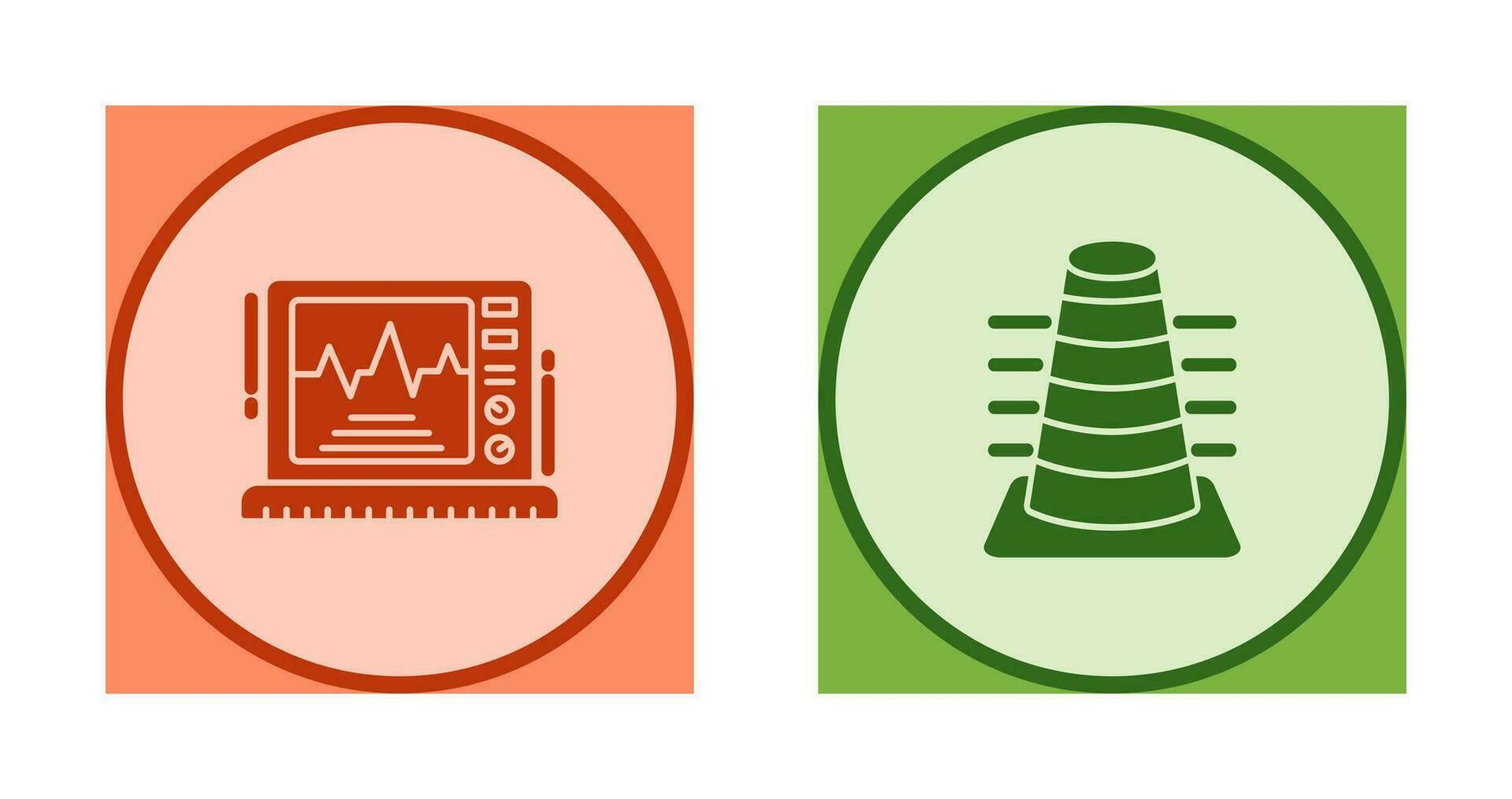 Bollard and Ekg Monitor Icon vector