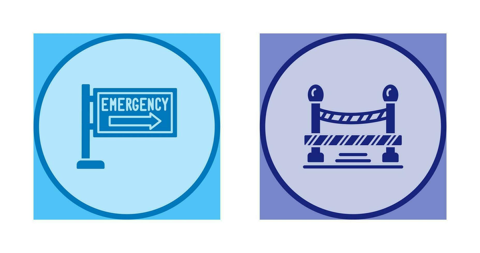 Emergency Sign and Do Not Cross Line, Icon vector