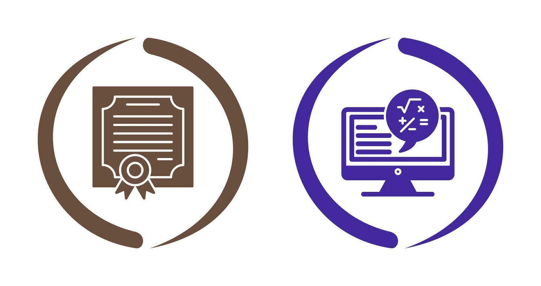 Certificate and Maths Icon vector