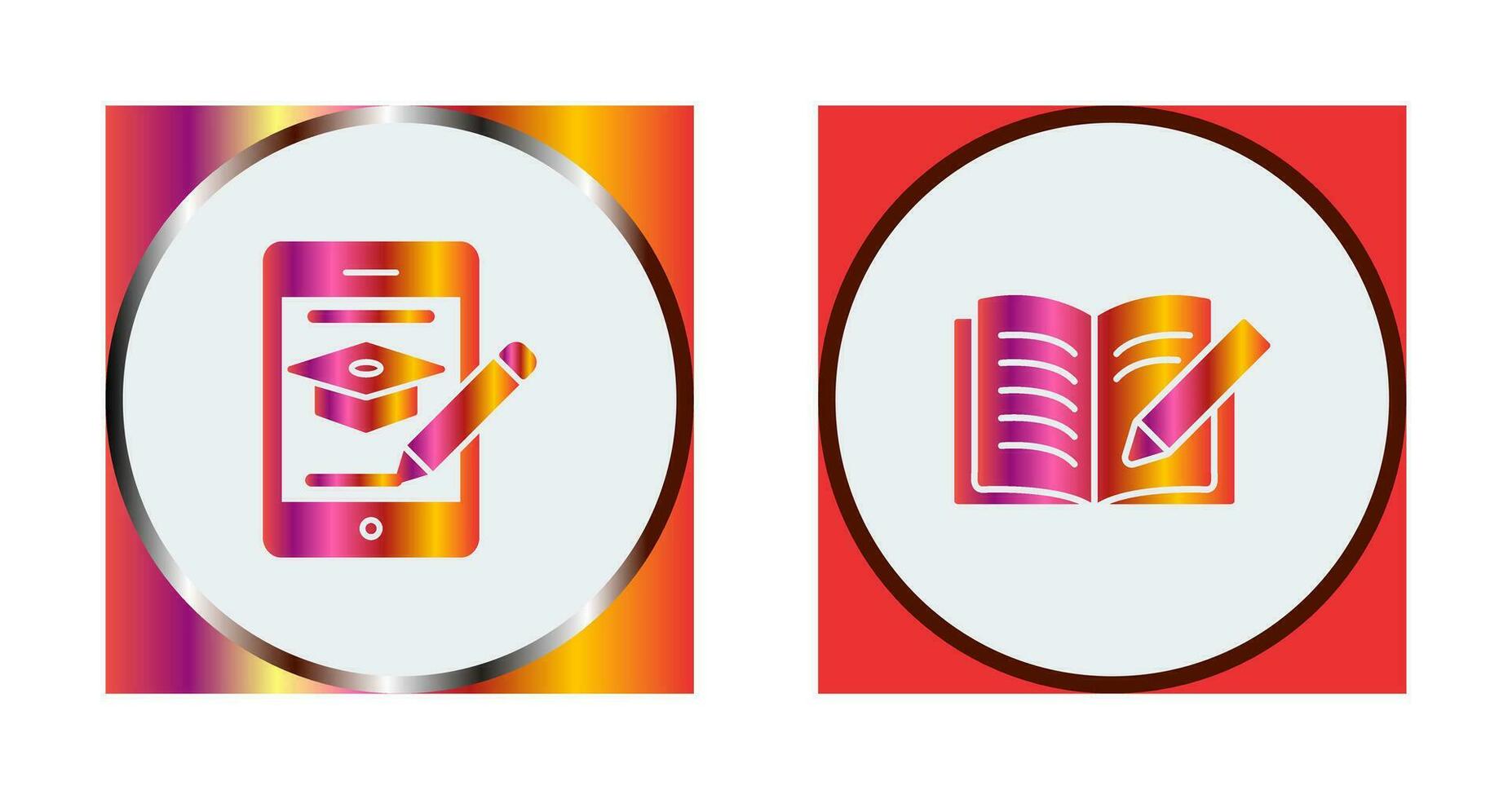 Online Course and Write Icon vector