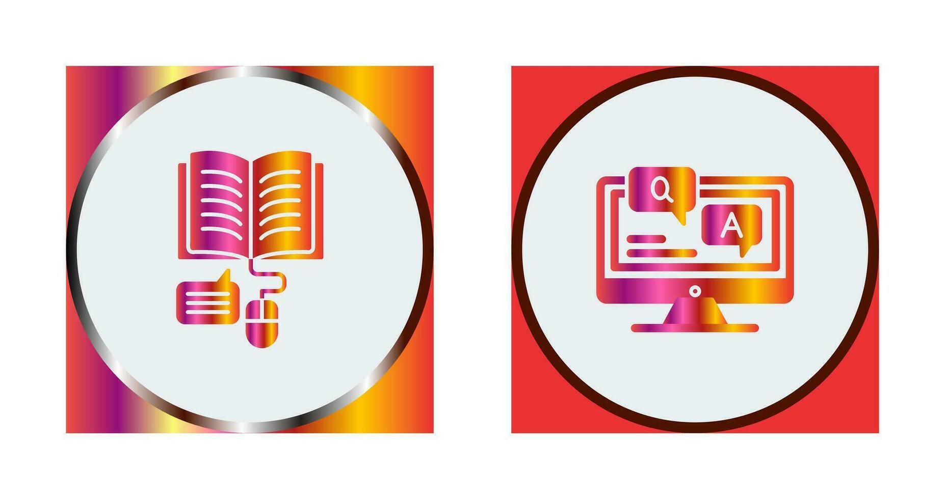 Online Learning and Faq Icon vector
