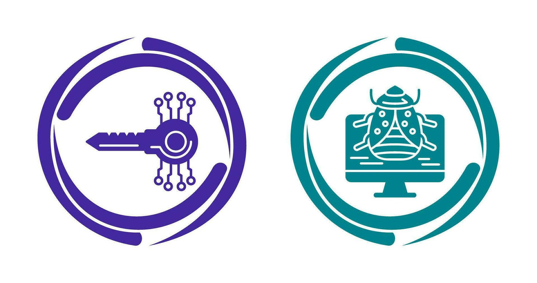 Key Code and Malware Icon vector