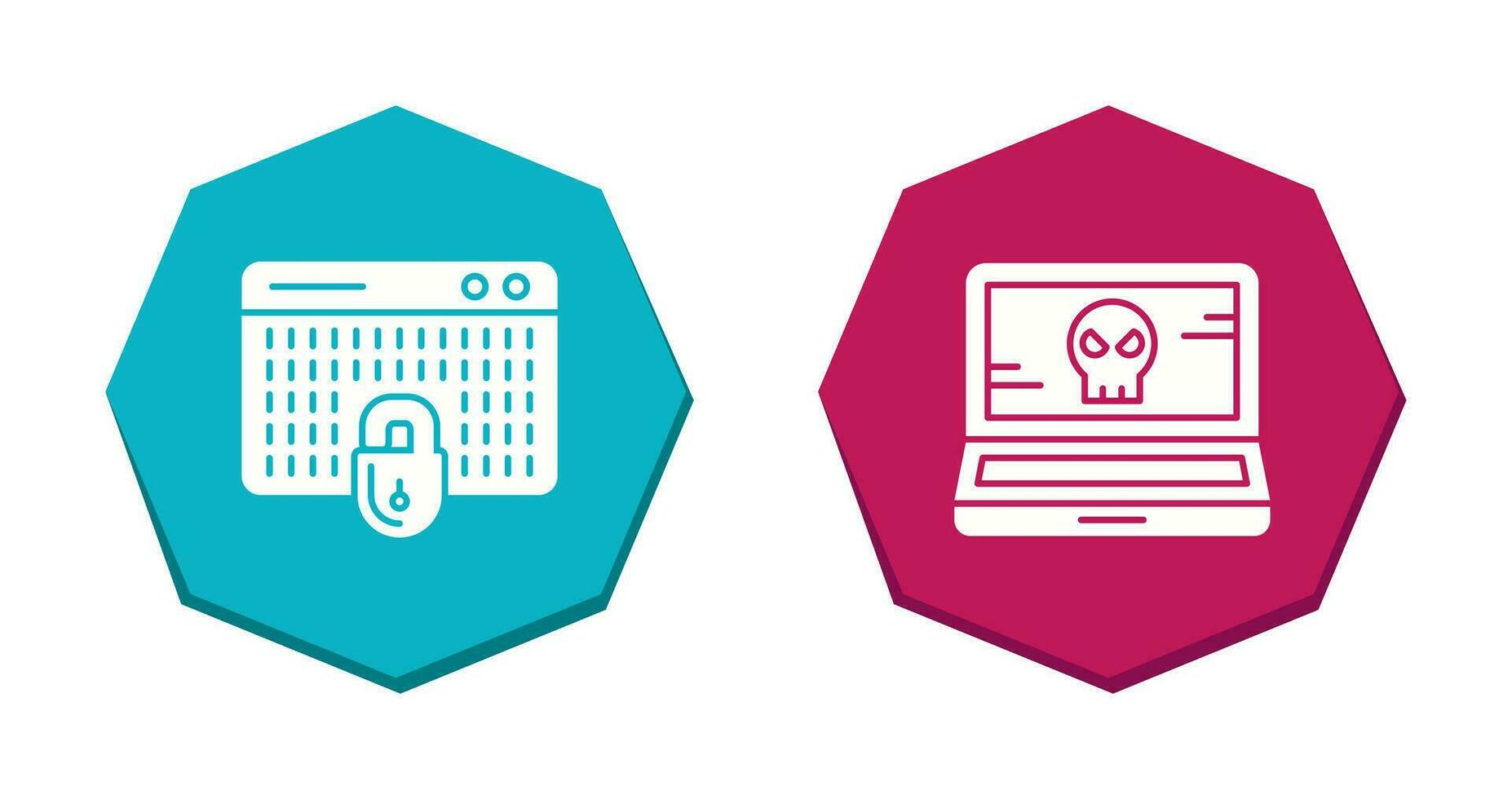 Hacking and Laptop Icon vector