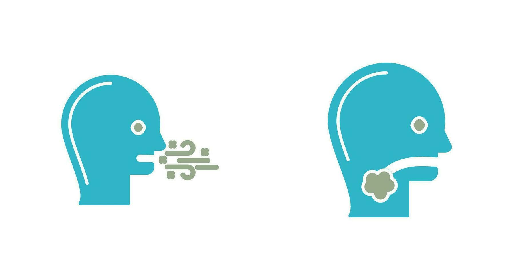 Bad Breath and Throat Cancer Icon vector