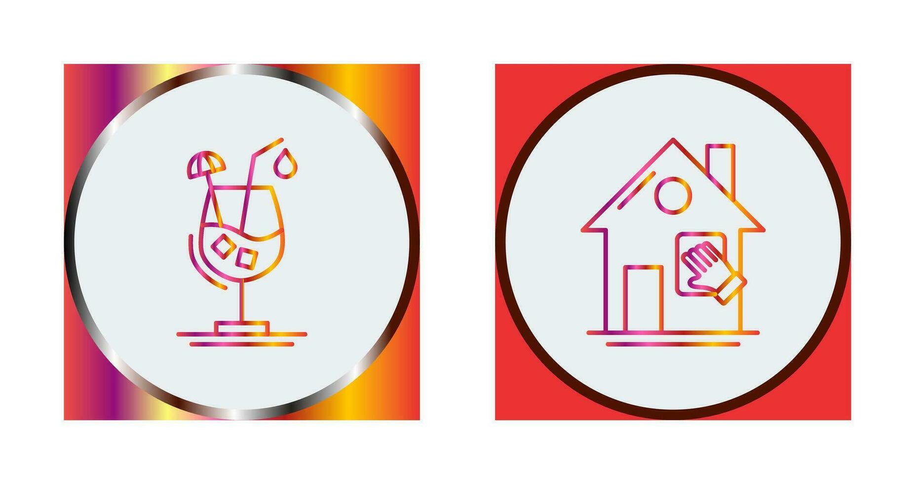 Fresh Juice and House Cleaning Icon vector