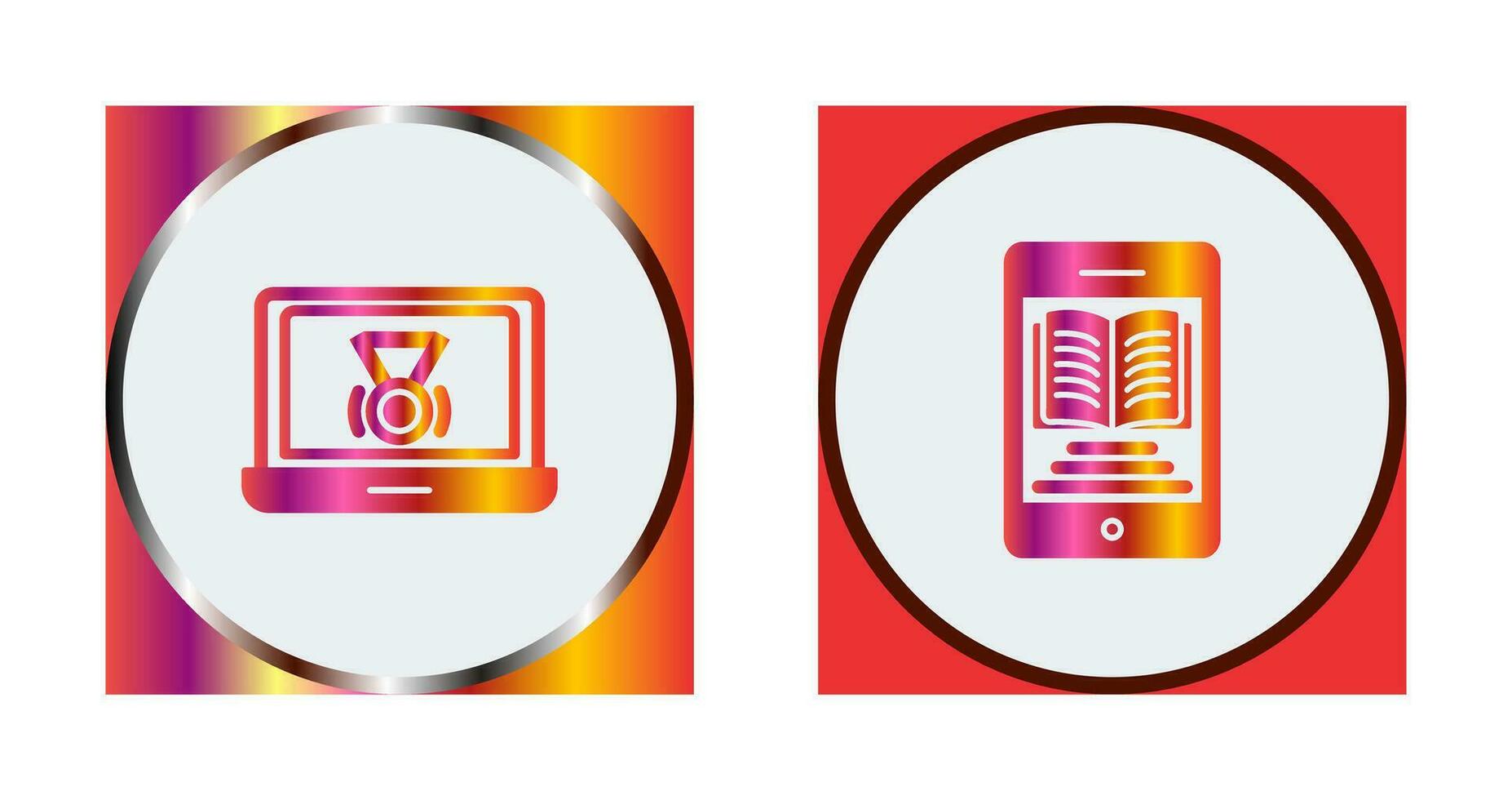 Medal and Ebook Icon vector