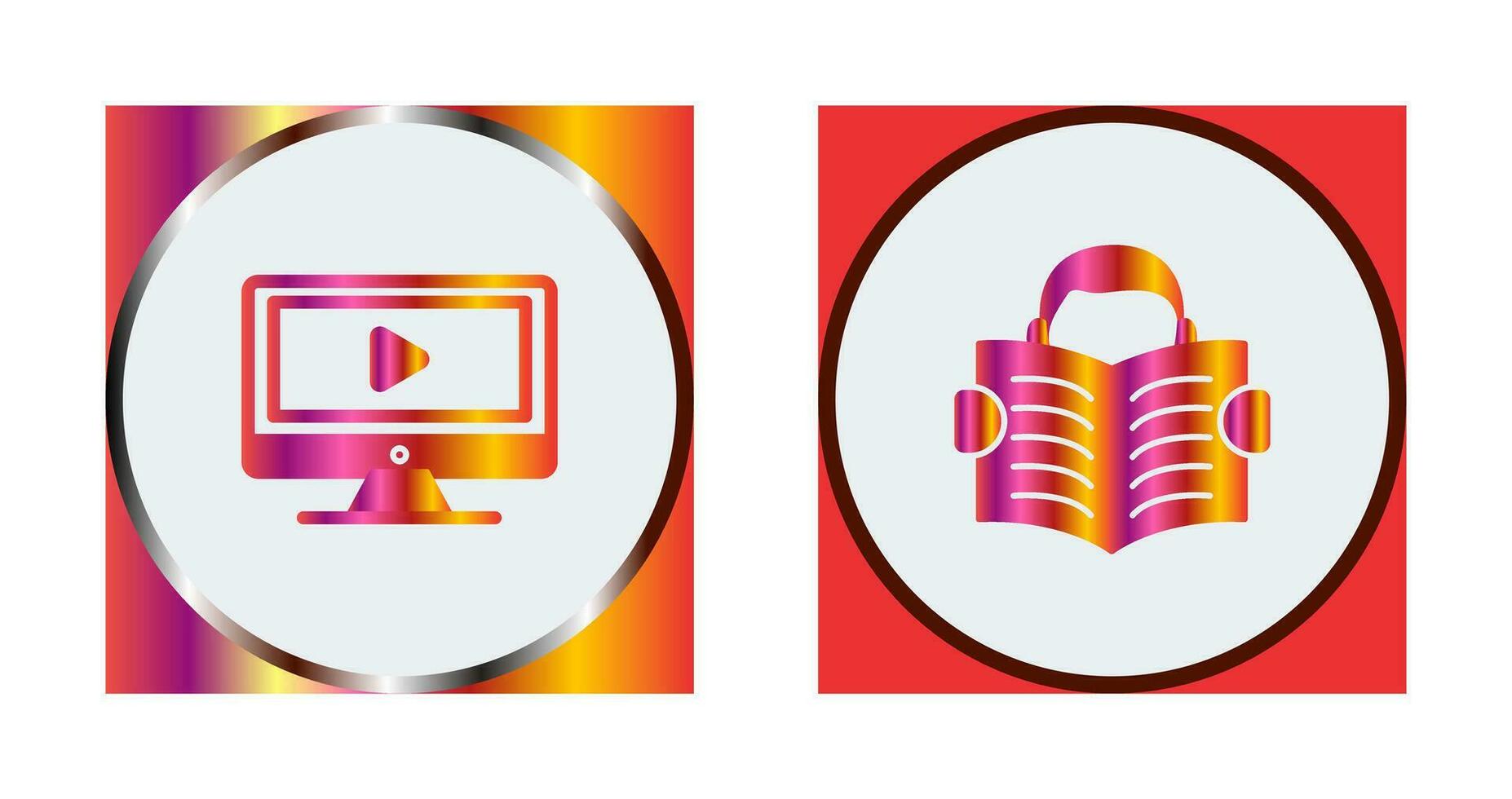 Video Lesson and Reading Icon vector