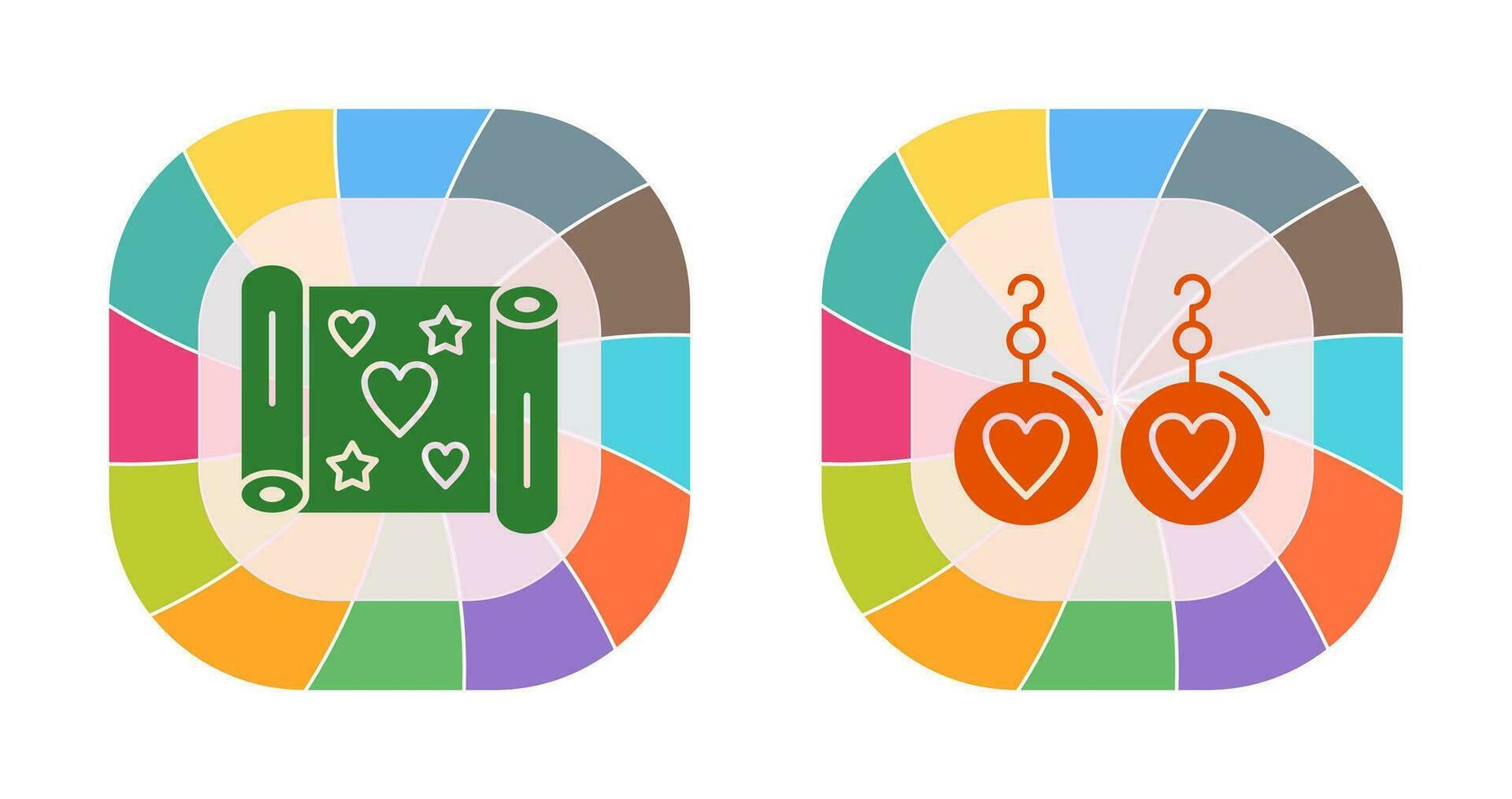 Gift Wrap and Earrings Icon vector