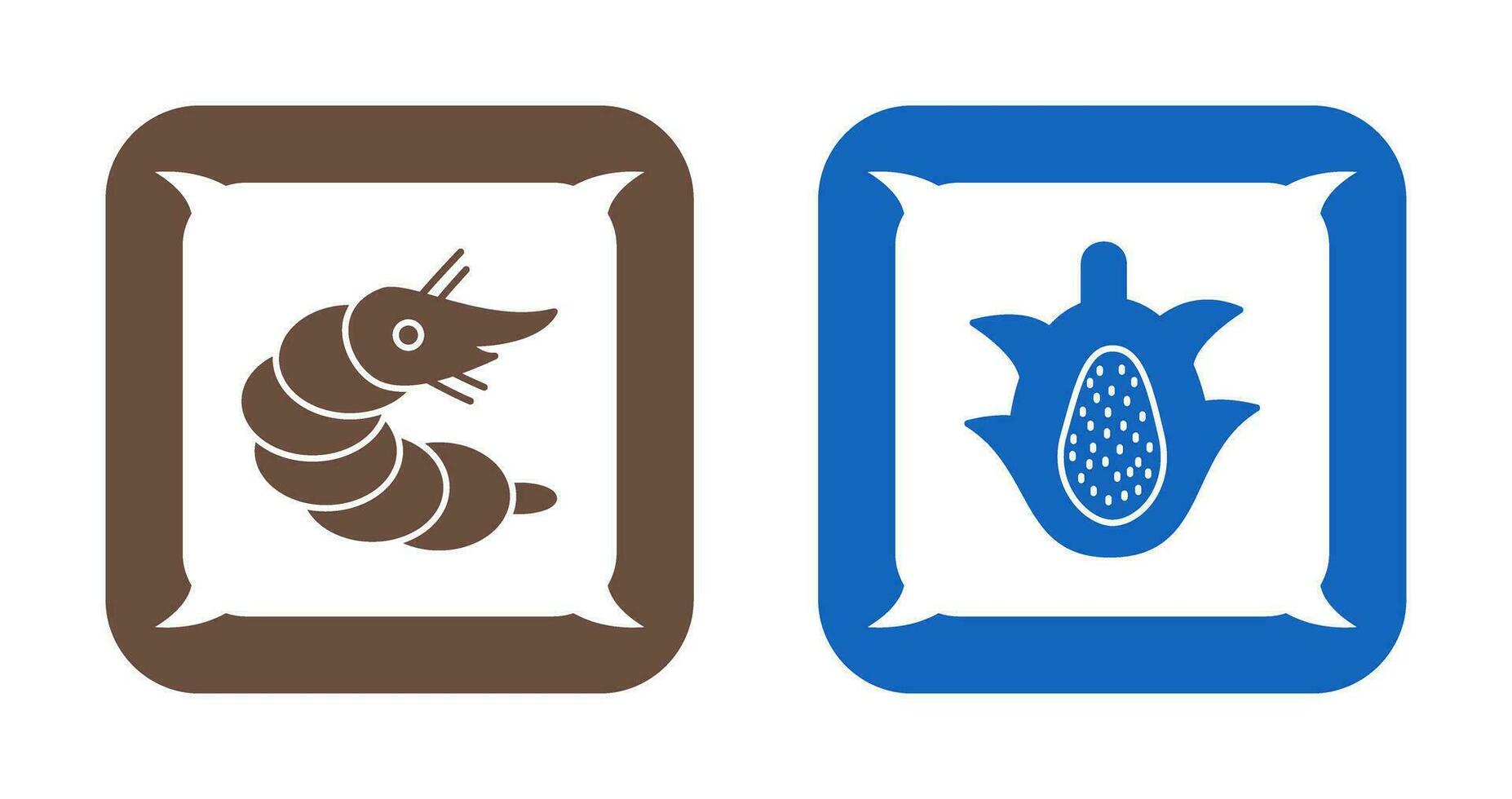 Shrimp and Dragon Fruit Icon vector