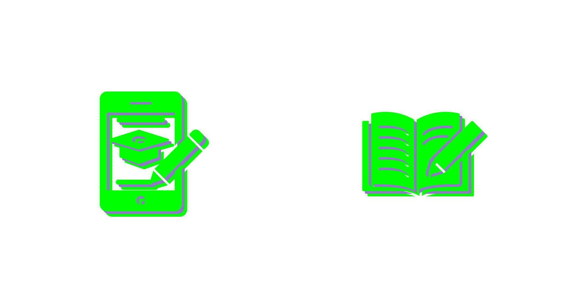 Online Course and Write Icon vector