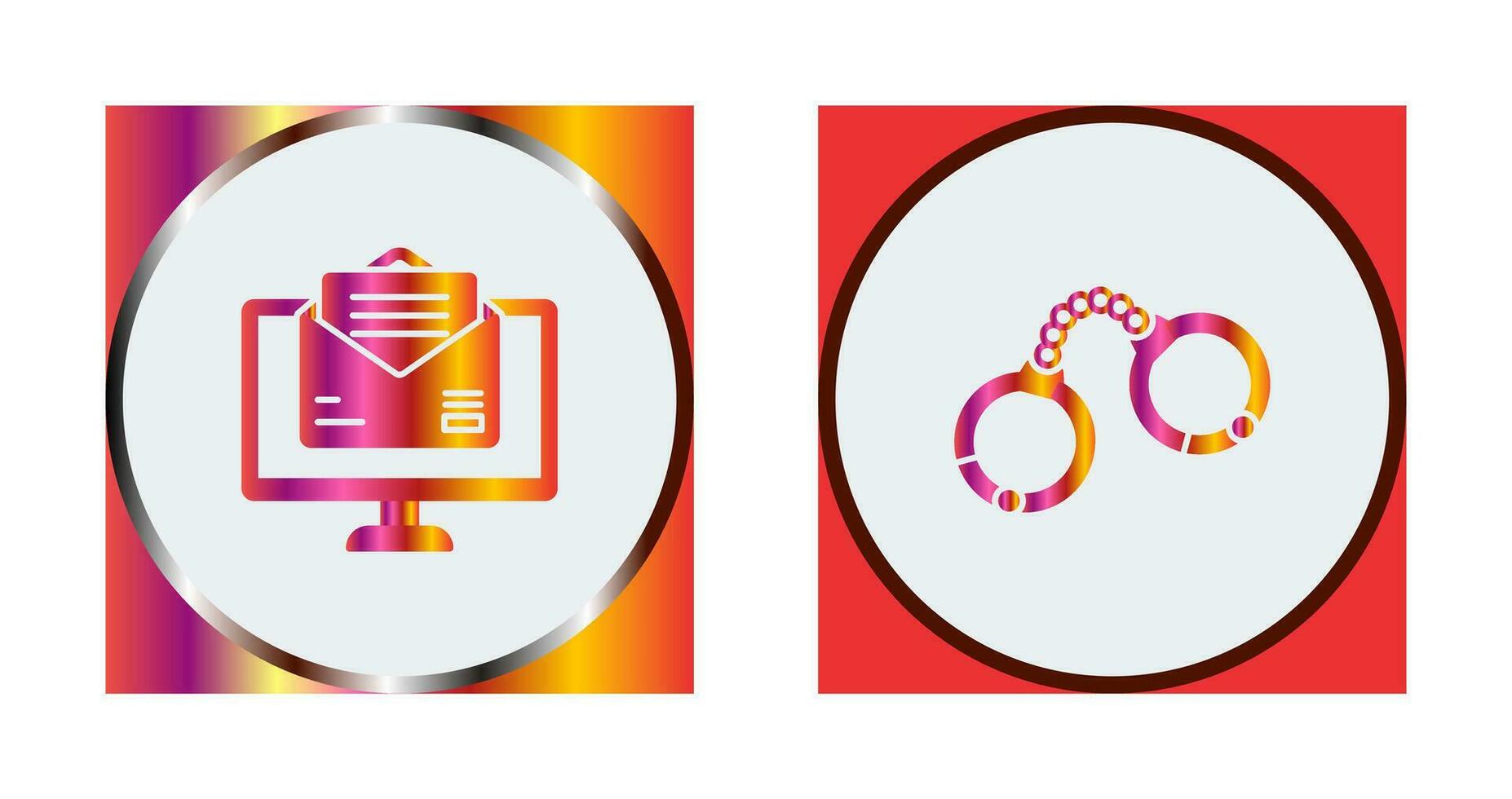 Mail and Handcuffs Icon vector