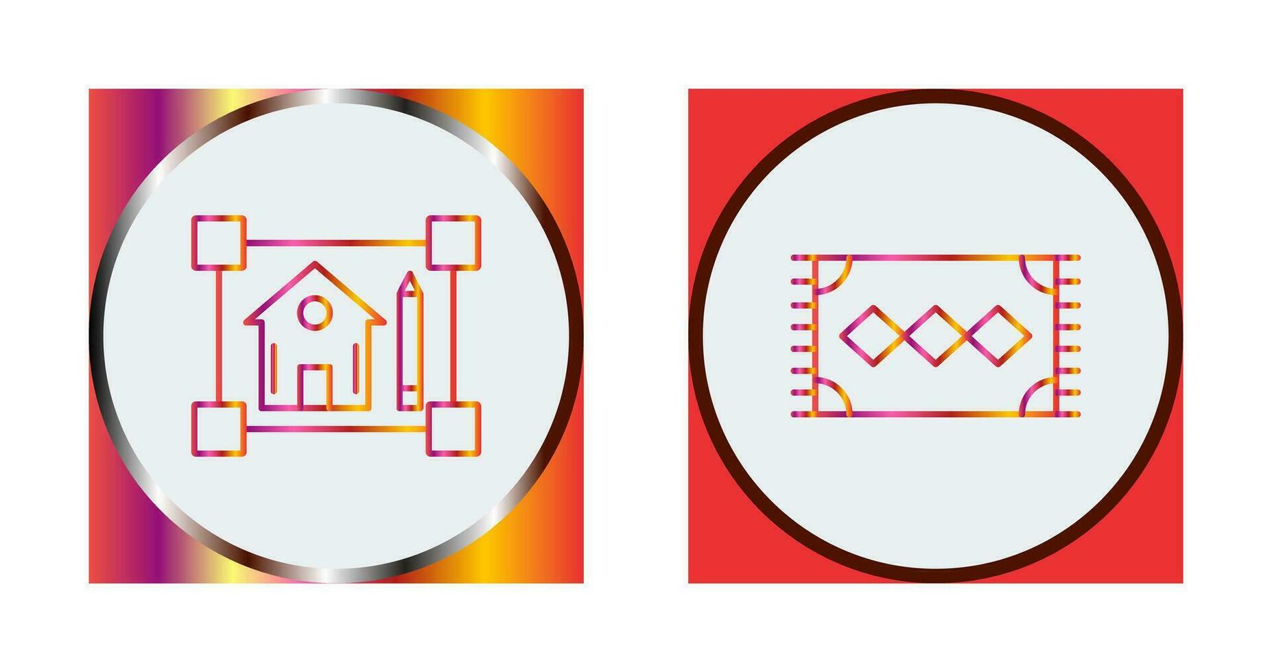 blueprint and rug Icon vector