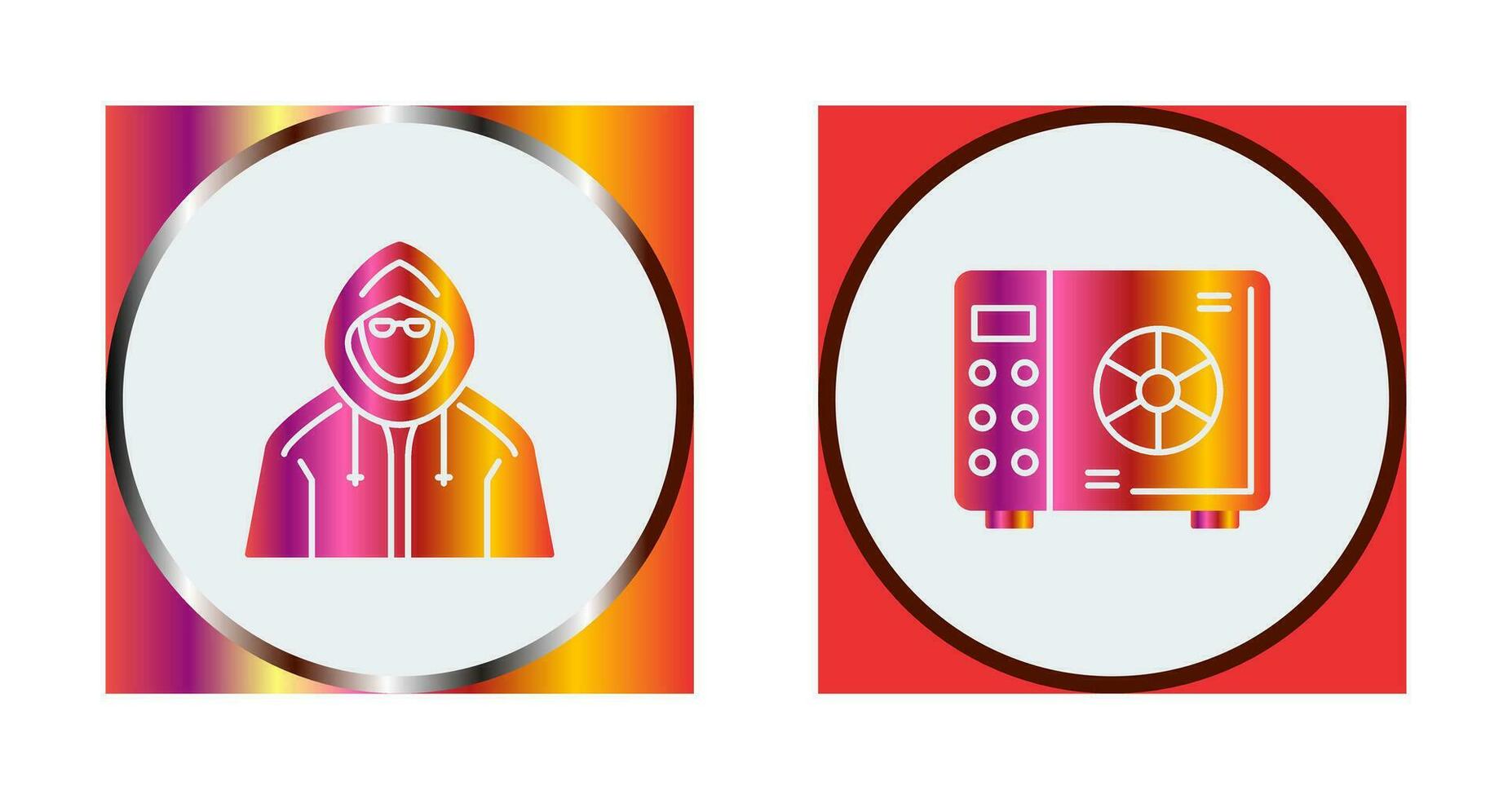 Safe Box and  Hacker Icon vector