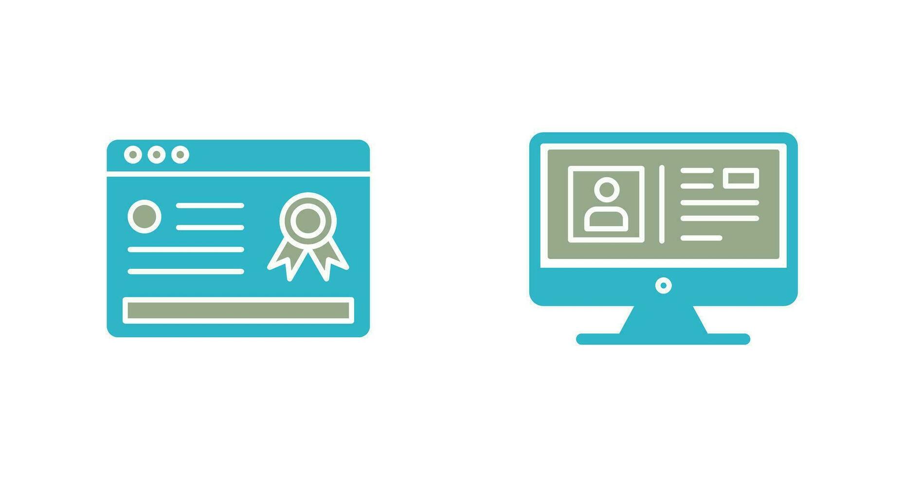 Online Certificate and Profile Icon vector