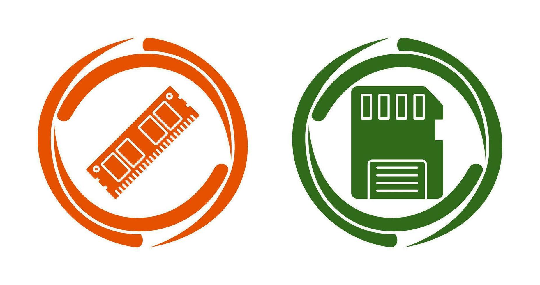 Ram and Memory Card Icon vector