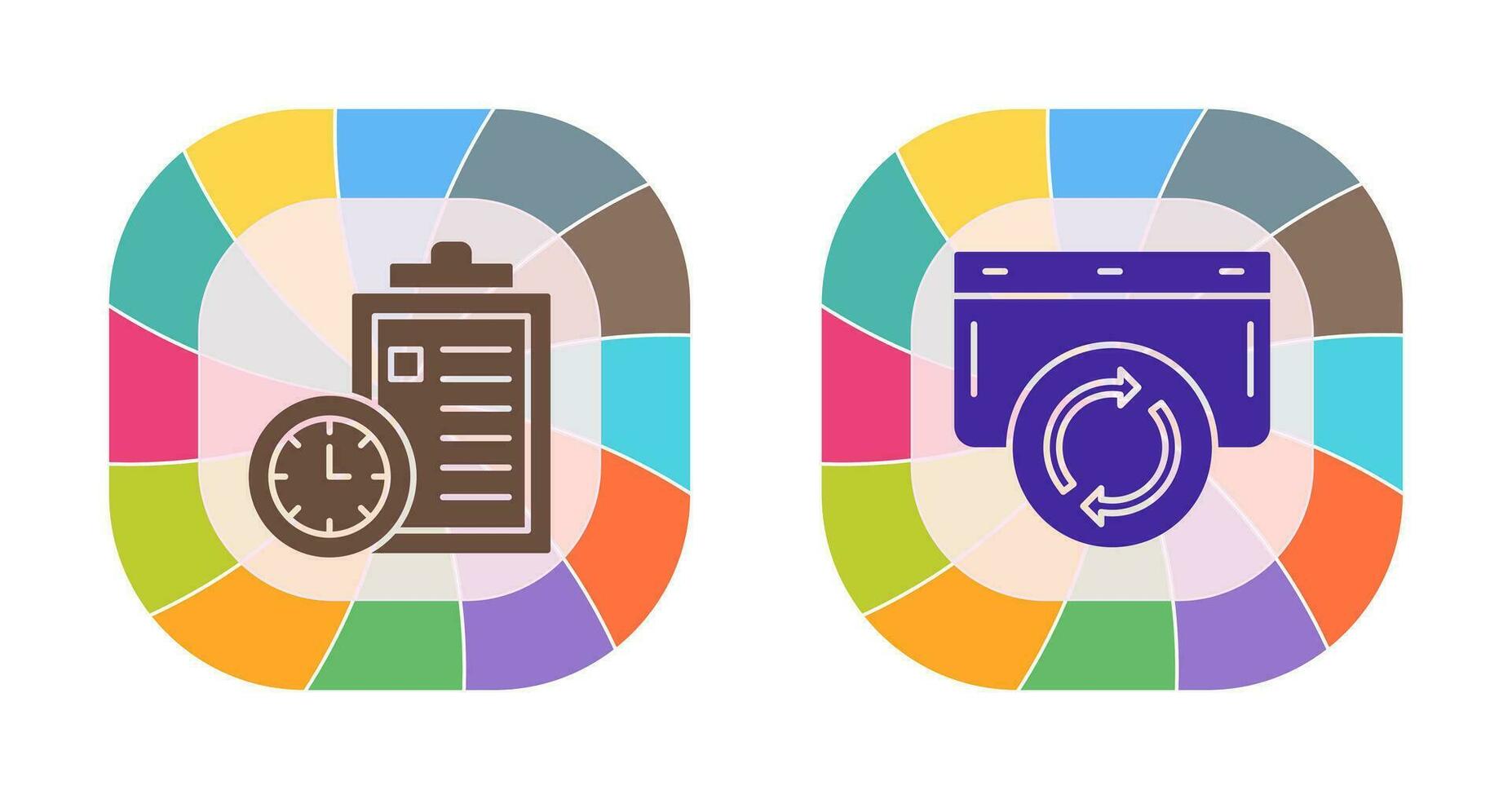 Time Management and Refresh Icon vector