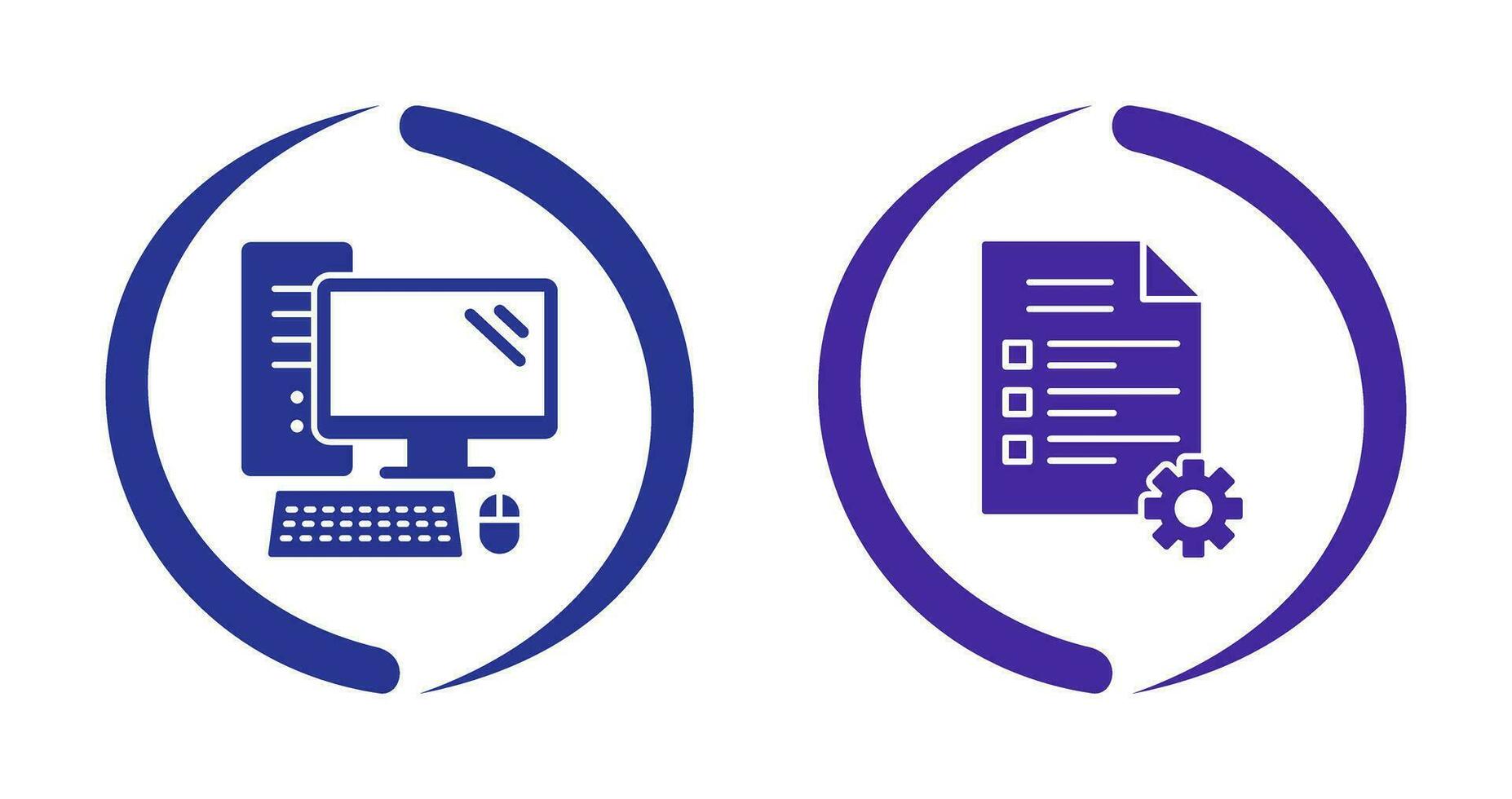 Computer and Test Icon vector