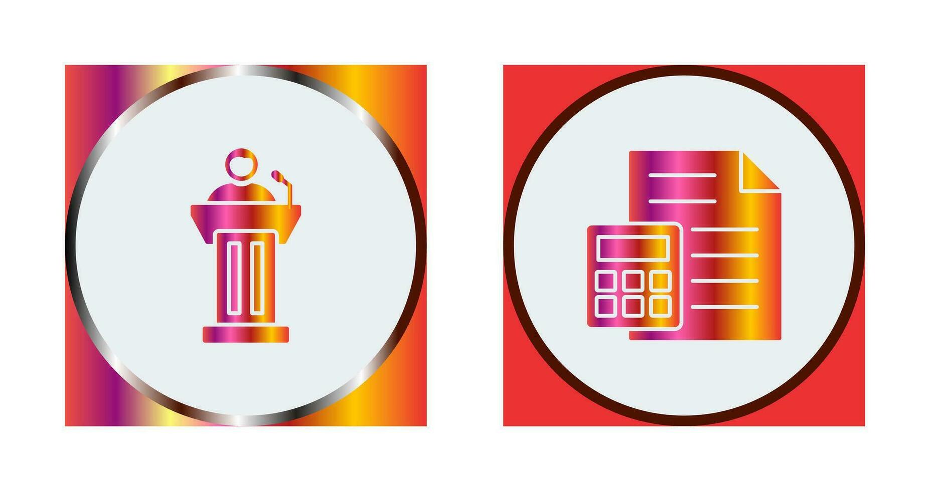 Podium and CalculatorSnack and Money Icon vector