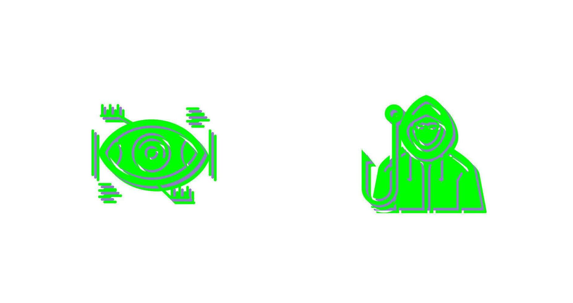 Eye Recongnition and Phishing Icon vector