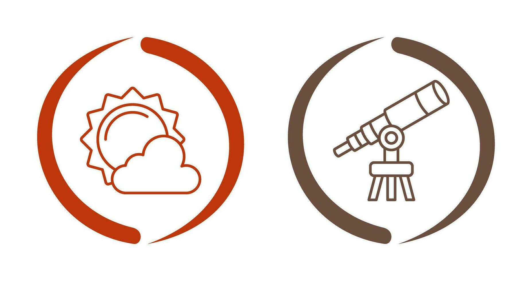 sun and telescope Icon vector