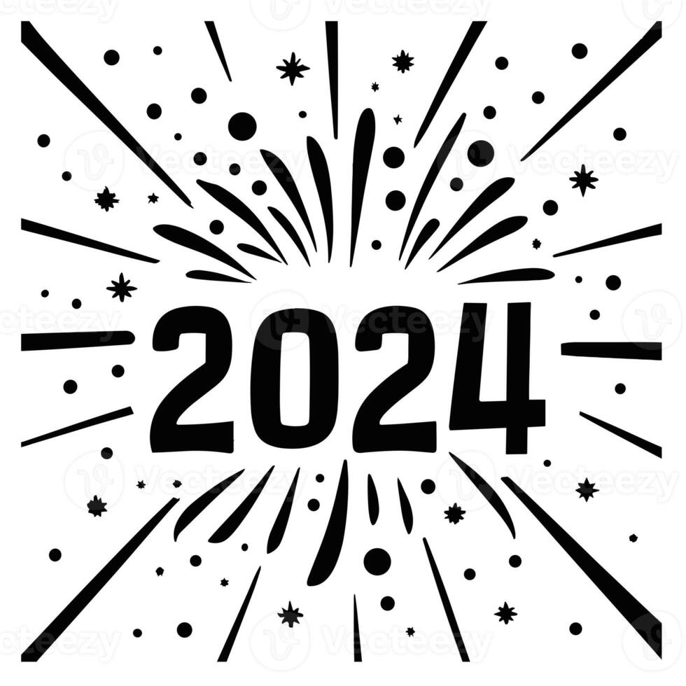 vector gráficos para nuevo año 2024 foto