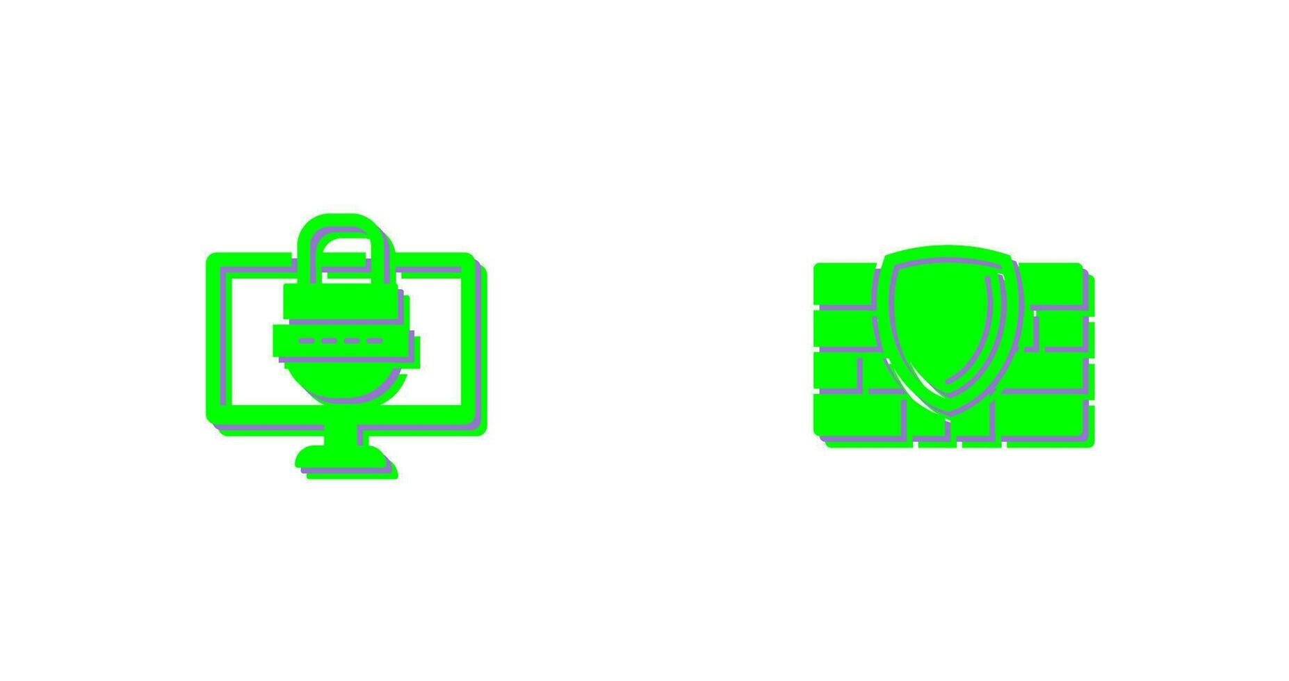 Password and Firewall Icon vector