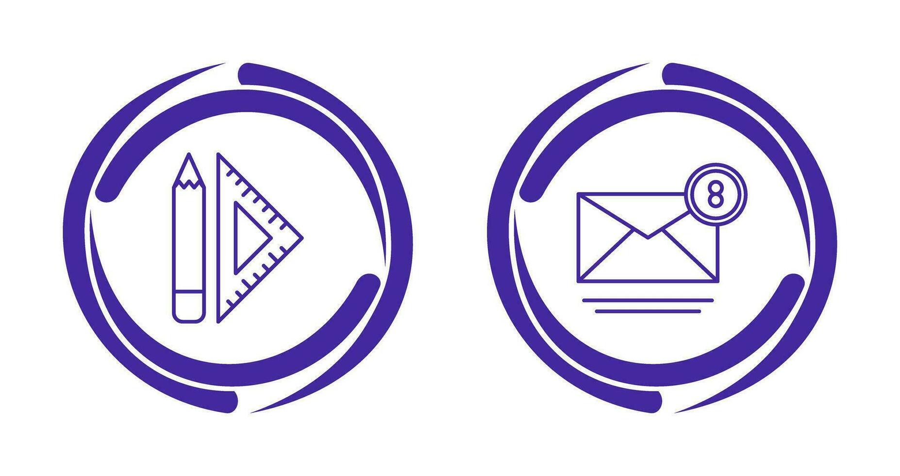 set square and mail Icon vector
