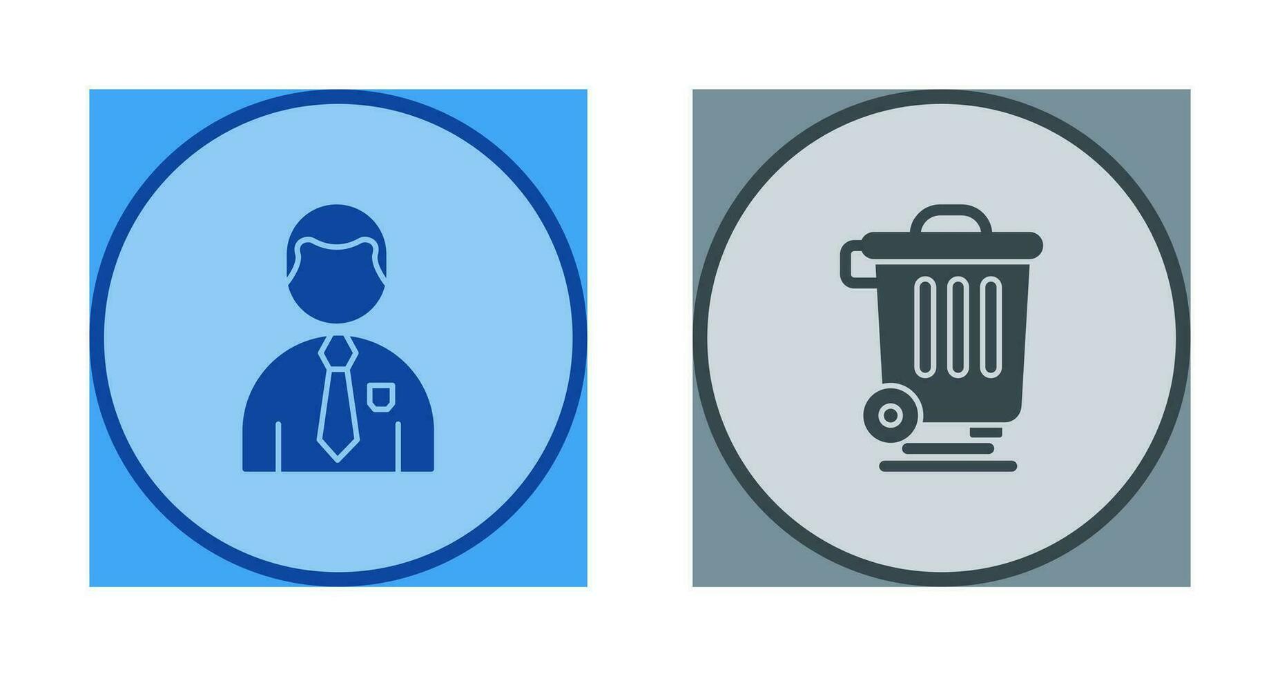 Employee and Dustbin Icon vector